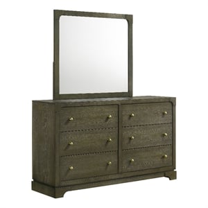 Gran Park 6-drawer Dresser and Mirror Dark Cocoa