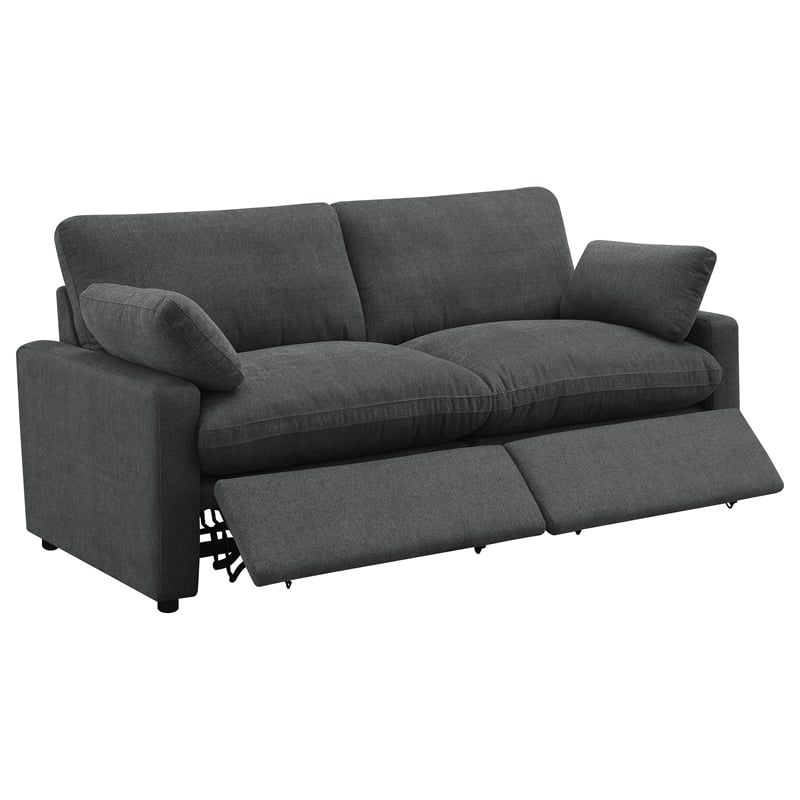 Coaster Collins Modular Upholstery Fabric Power Loveseat Dark Gray