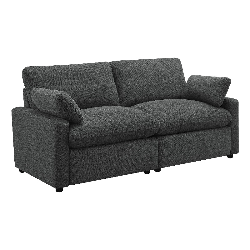 Coaster Collins Modular Upholstery Fabric Power Loveseat Dark Gray