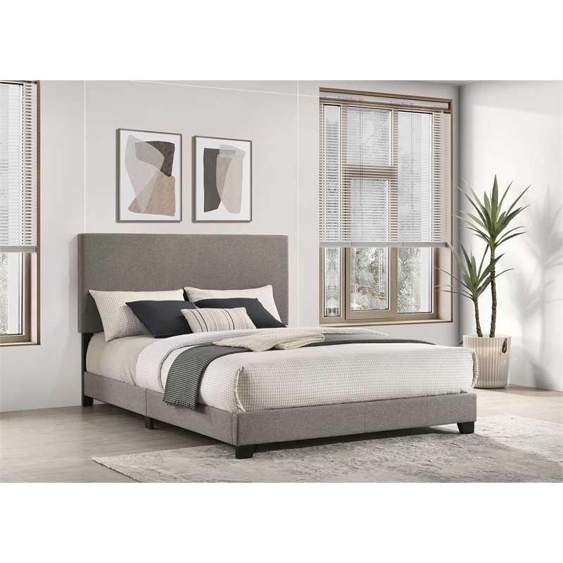 Dorian Fabric Upholstered Queen Panel Bed Taupe