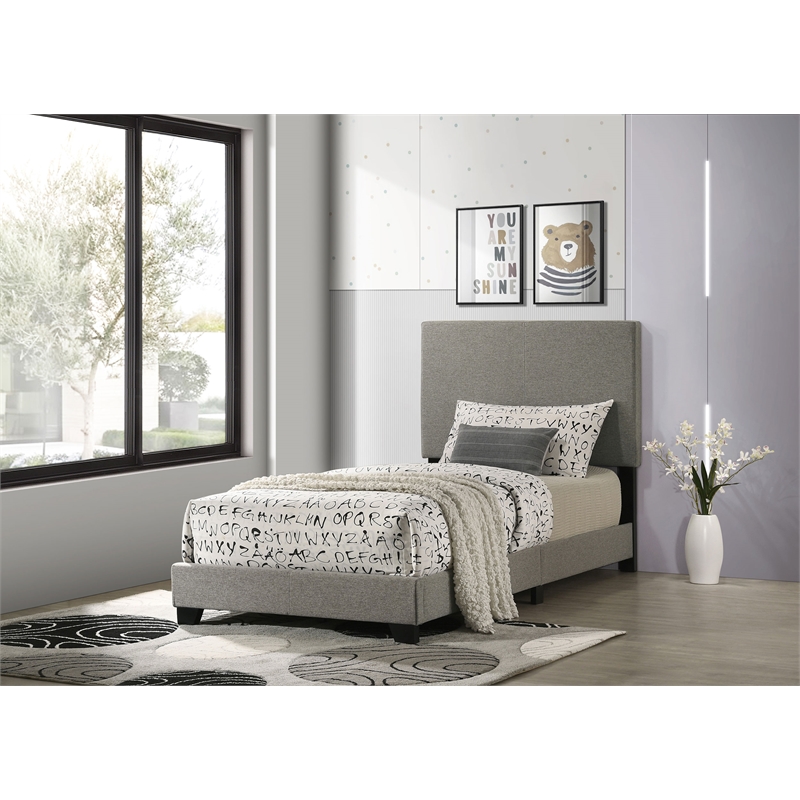 Dorian Fabric Upholstered Twin Panel Bed Taupe