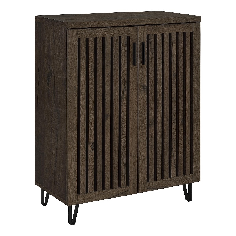 Brixton 2-door Entryway Shoe Storage Cabinets Smoked Oak