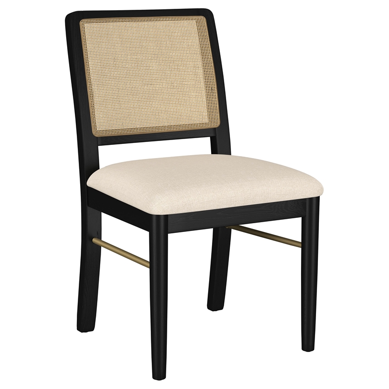 Arini Rattan Cane Dining Side Chair Black