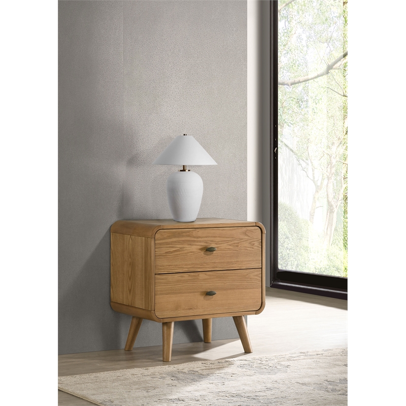 Robyn 2-drawer Nightstand Bedside Table Light Ash