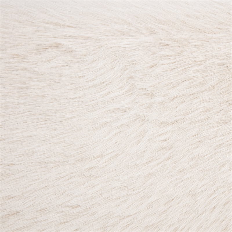 Rebecca Faux Fur Upholstered Eastern King Bed Cream