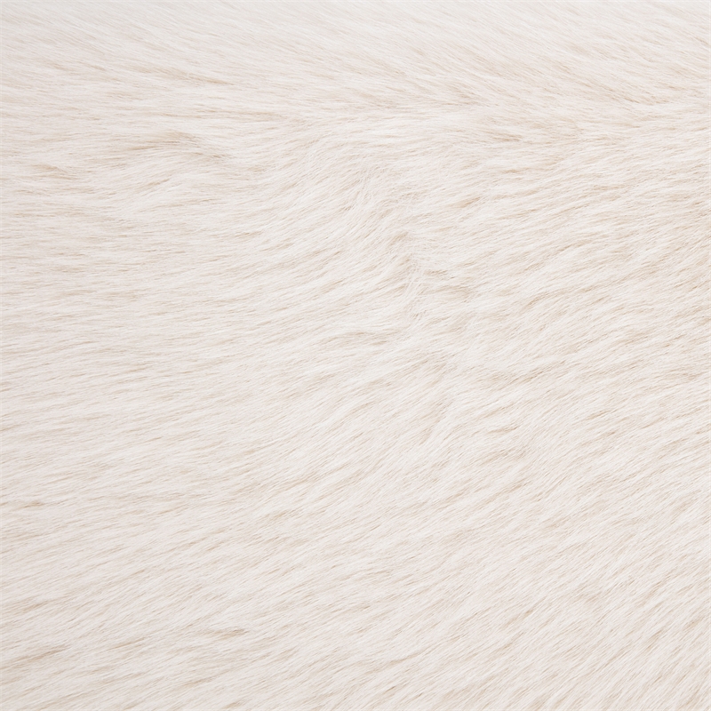 Rebecca Faux Fur Upholstered Queen Bed Cream