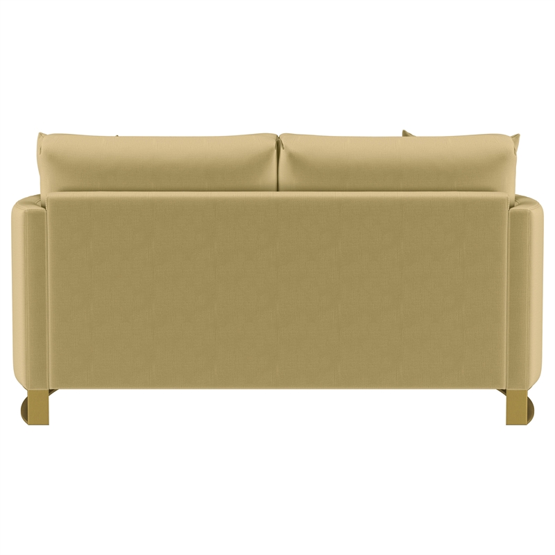 Corliss Upholstered Curved Track Arm Loveseat Camel