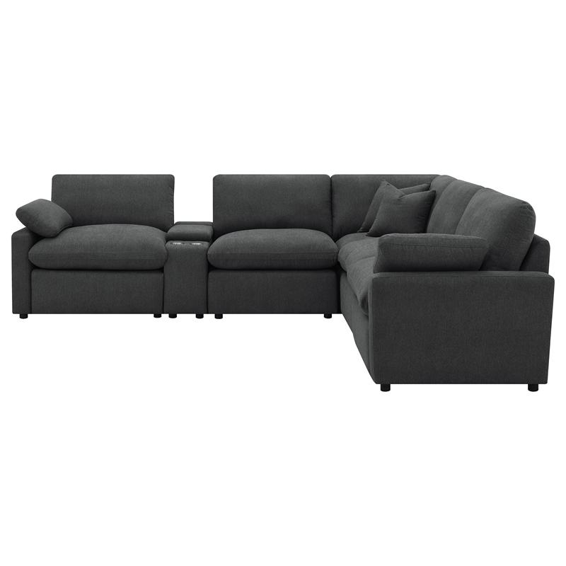 Coaster Collins 6-piece Fabric Modular Power Reclining Sectional Dark Gray