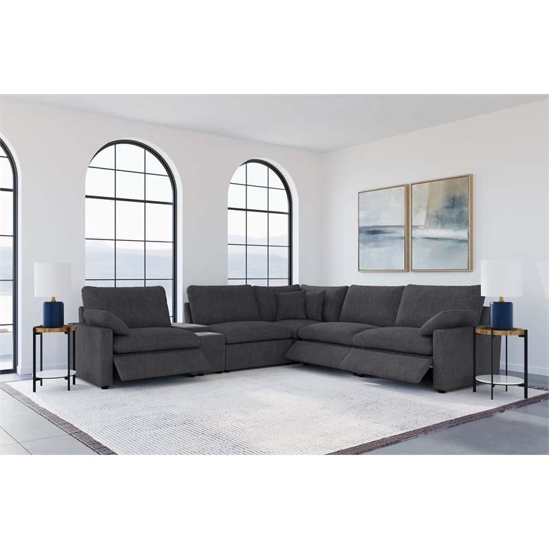 Coaster Collins 6-piece Fabric Modular Power Reclining Sectional Dark Gray