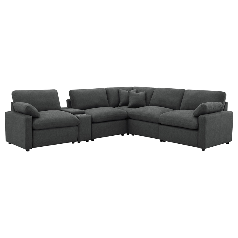 Coaster Collins 6-piece Fabric Modular Power Reclining Sectional Dark Gray