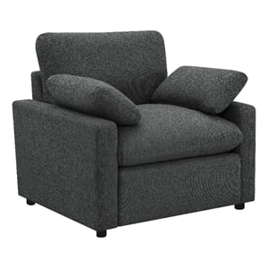Coaster Collins Upholstery Fabric Power Recliner Chair in Dark Gray