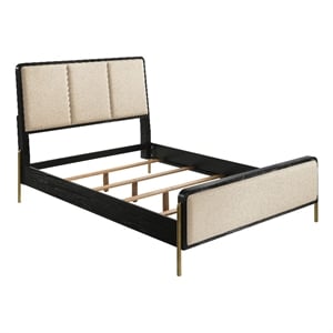 Arini 56-inch California King Panel Bed Cream and Black
