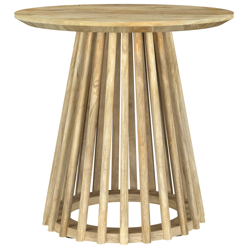 Touhy Round Solid Wood End Side Table Natural Mango
