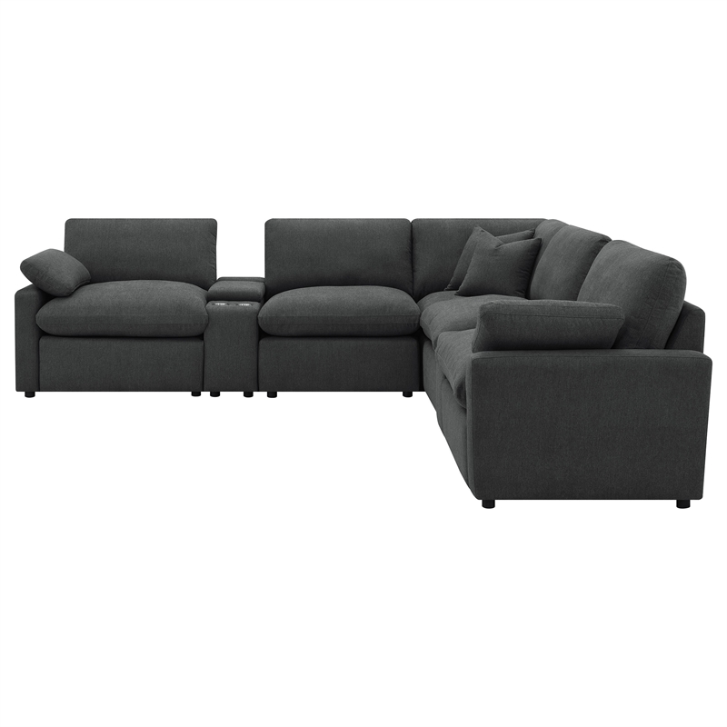 Coaster Collins 7-piece Fabric Modular Power Reclining Sectional Dark Gray