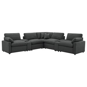 Coaster Collins 7-piece Fabric Modular Power Reclining Sectional Dark Gray