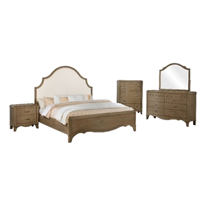 Coaster Revello 5-Piece Wood California King Bedroom Set in Washed Mango Brown