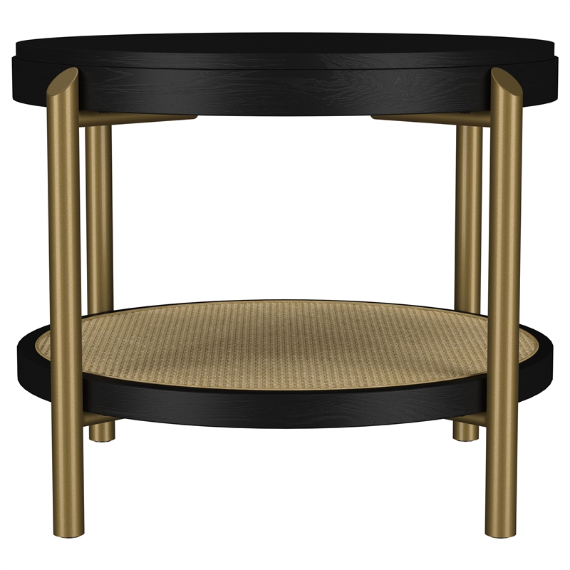 Arini 2-piece Round Coffee and End Table Set Black