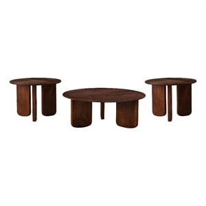 Dale 3-piece Solid Wood Coffee and End Table Set Brown