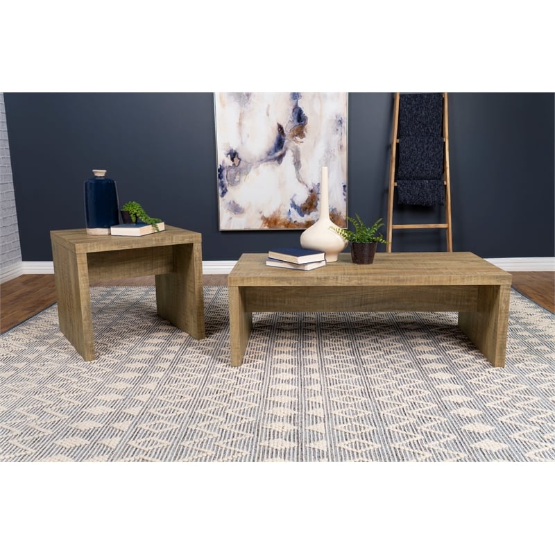 Lynette 2-piece Rectangular Coffee and End Table Set Mango