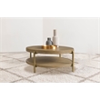 Arini Round Coffee Table With Storage Shelf Sand Wash