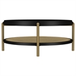 Arini Round Coffee Table With Storage Shelf Black