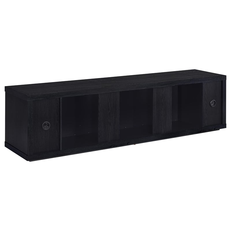 Coaster Deiter 79-inch Engineered Wood TV Stand Fireplace in Black