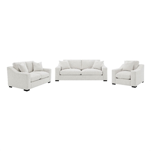 Coaster Ashlyn 3-piece Fabric Upholstered Track Arm Sofa Set in Sand