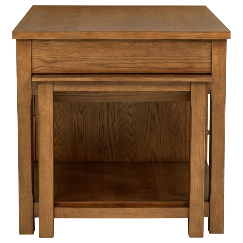 Coaster Mayfair 3-Piece Wood Kitchen Island with Extension Table in Oak Brown