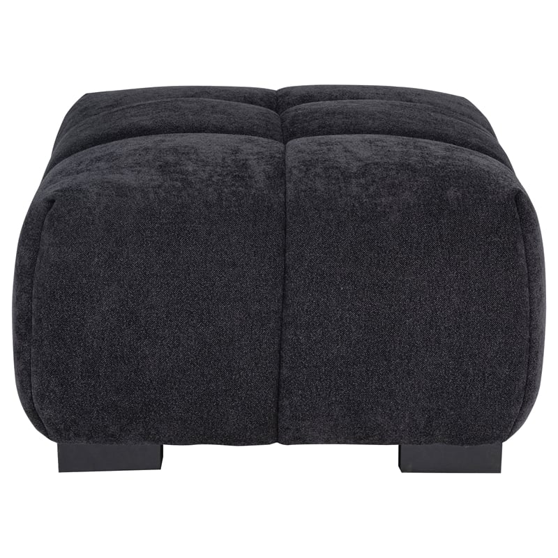 Coaster Octavia Tufted Upholstered Fabric Rectangular Ottoman in Black