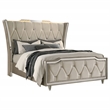 Coaster Lorient Queen LED Upholstered Velvet Wingback Bed in Ivory/Camel