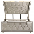 Coaster Lorient Queen LED Upholstered Velvet Wingback Bed in Ivory/Camel