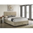 Coaster Wheatland 4-Drawer Fabric Upholstered Queen Storage Bed in Brown