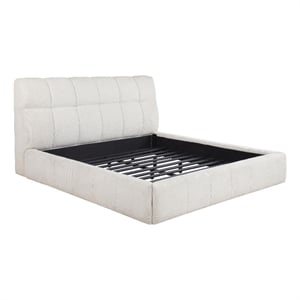 Coaster Nollet 48&quot Upholstered Fabric California King Platform Bed in Cream