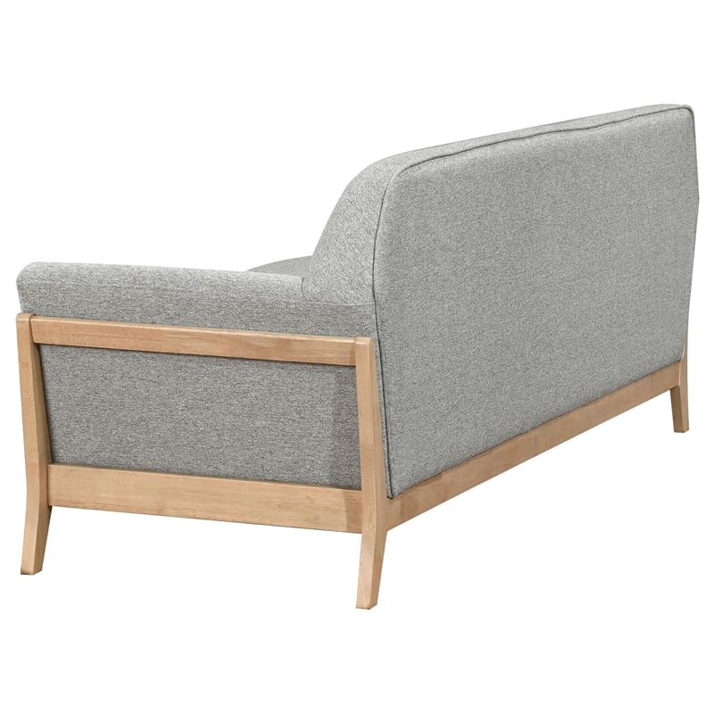 Coaster Vaughn Mid-Century Modern Upholstered Fabric Flared Arm Sofa in Gray