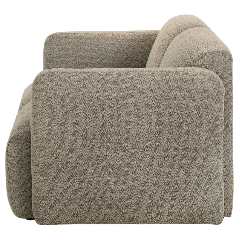 Coaster Dorset Contemporary Upholstered Fabric Round Track Arm Loveseat in Brown