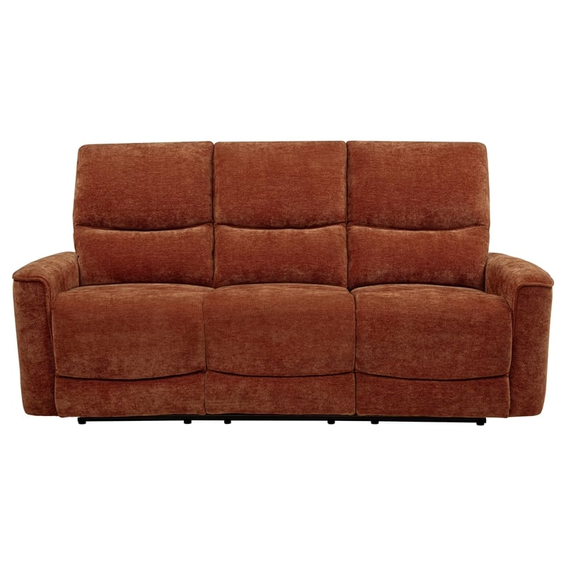 Coaster Navarro Upholstered Chenille Reclining Sofa in Burnt Orange