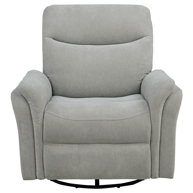 Coaster Adler Upholstered Fabric Power Swivel Glider Recliner in Ivory