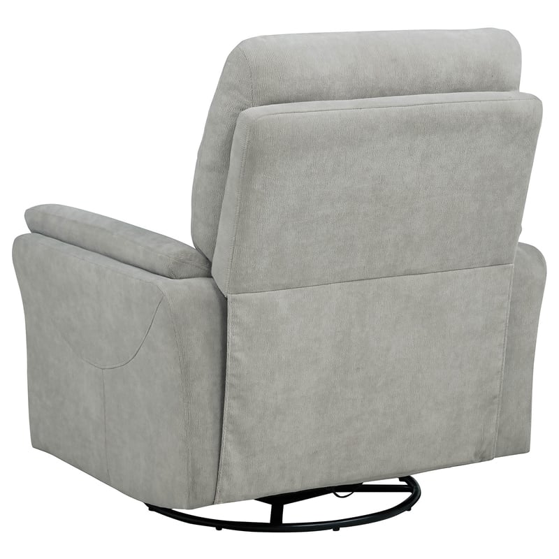 Coaster Adler Upholstered Fabric Power Swivel Glider Recliner in Ivory