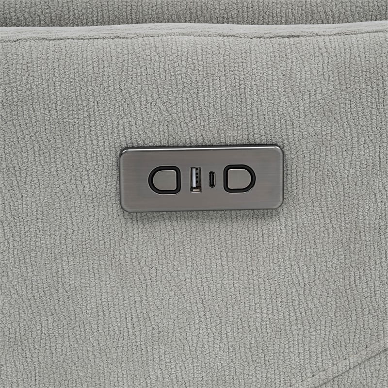 Coaster Adler Upholstered Fabric Power Swivel Glider Recliner in Ivory