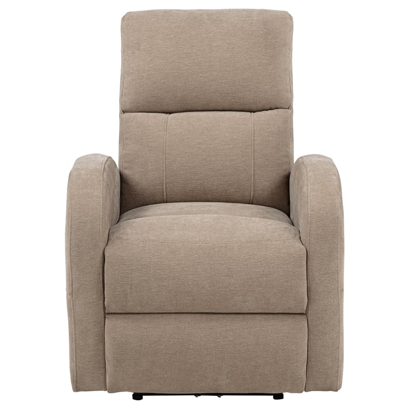 Coaster Grant Transitional Fabric Power Recliner Chair in Camel