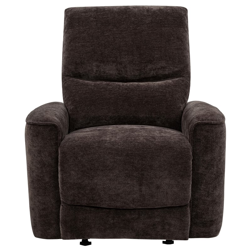 Coaster Navarro Transitional Tufted Chenille Glider Recliner in Dark Brown