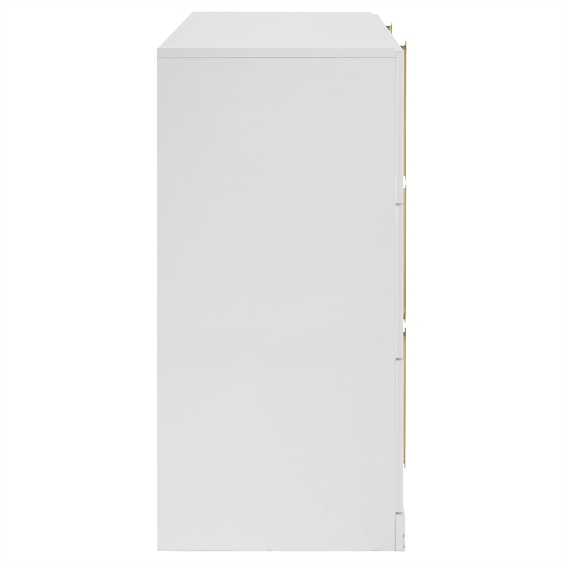 Coaster Ines 6-drawer Wood Bedroom Dresser Cabinet in White High Gloss