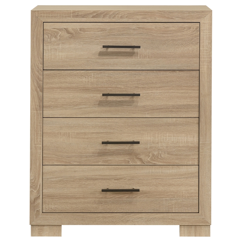 Coaster Arielle 4-drawer Transitional Wood Bedroom Chest in Light Oak Brown