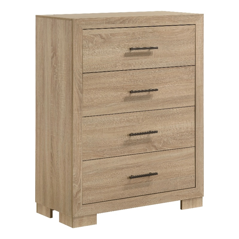 Coaster Arielle 4-drawer Transitional Wood Bedroom Chest in Light Oak Brown