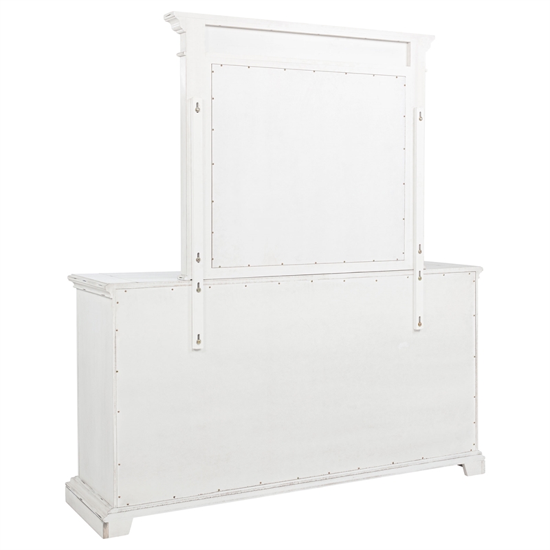Coaster McKinney 6-drawer Wood Bedroom Dresser with Mirror in Vintage White