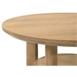 Coaster Ottowa Round Transitional Wood End Table with Lower Shelf in Washed Oak