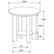 Coaster Ottowa Round Transitional Wood End Table with Lower Shelf in Washed Oak