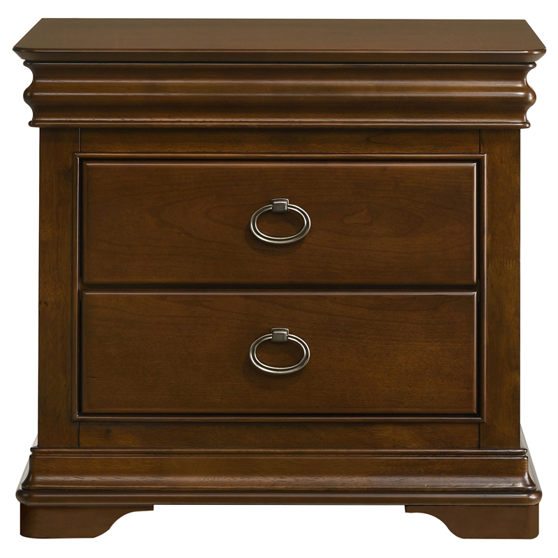 Coaster Garland 3-drawer Wood Nightstand Bedside Table in Brown Cherry