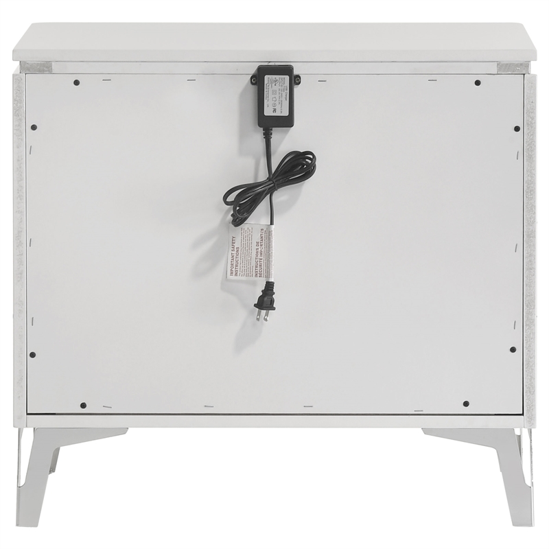 Coaster Cassia 2-drawer Wood Nightstand Bedside Table in White High Gloss