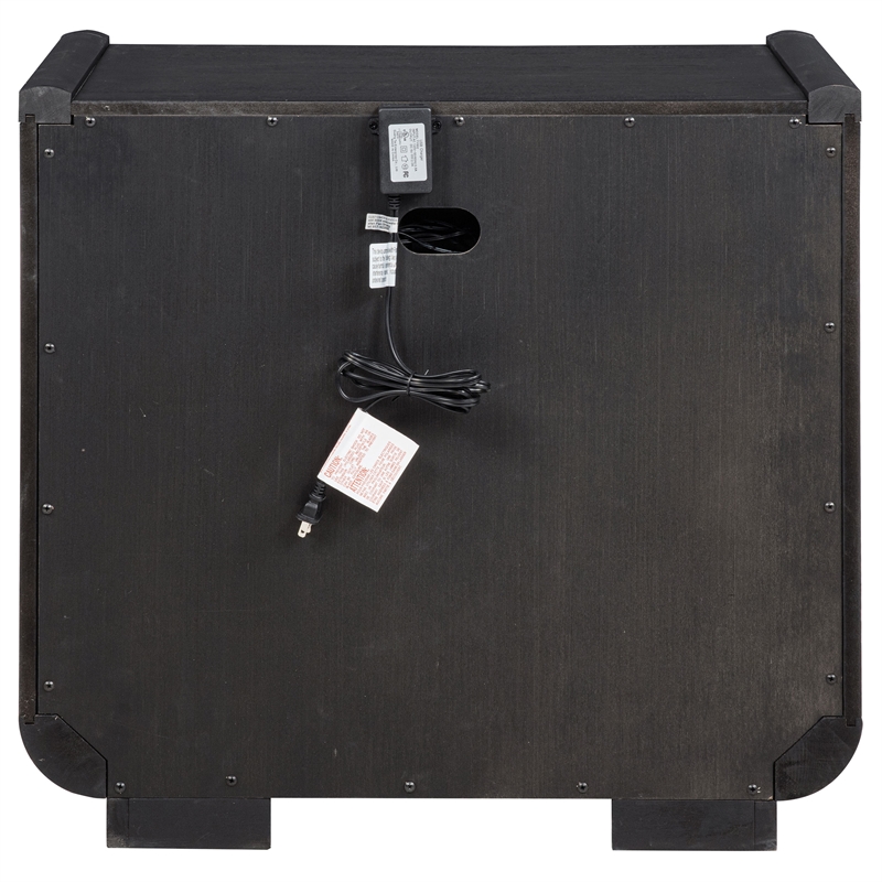 Coaster Leandro 2-drawer Wood LED Nightstand with USB in Burnished Black